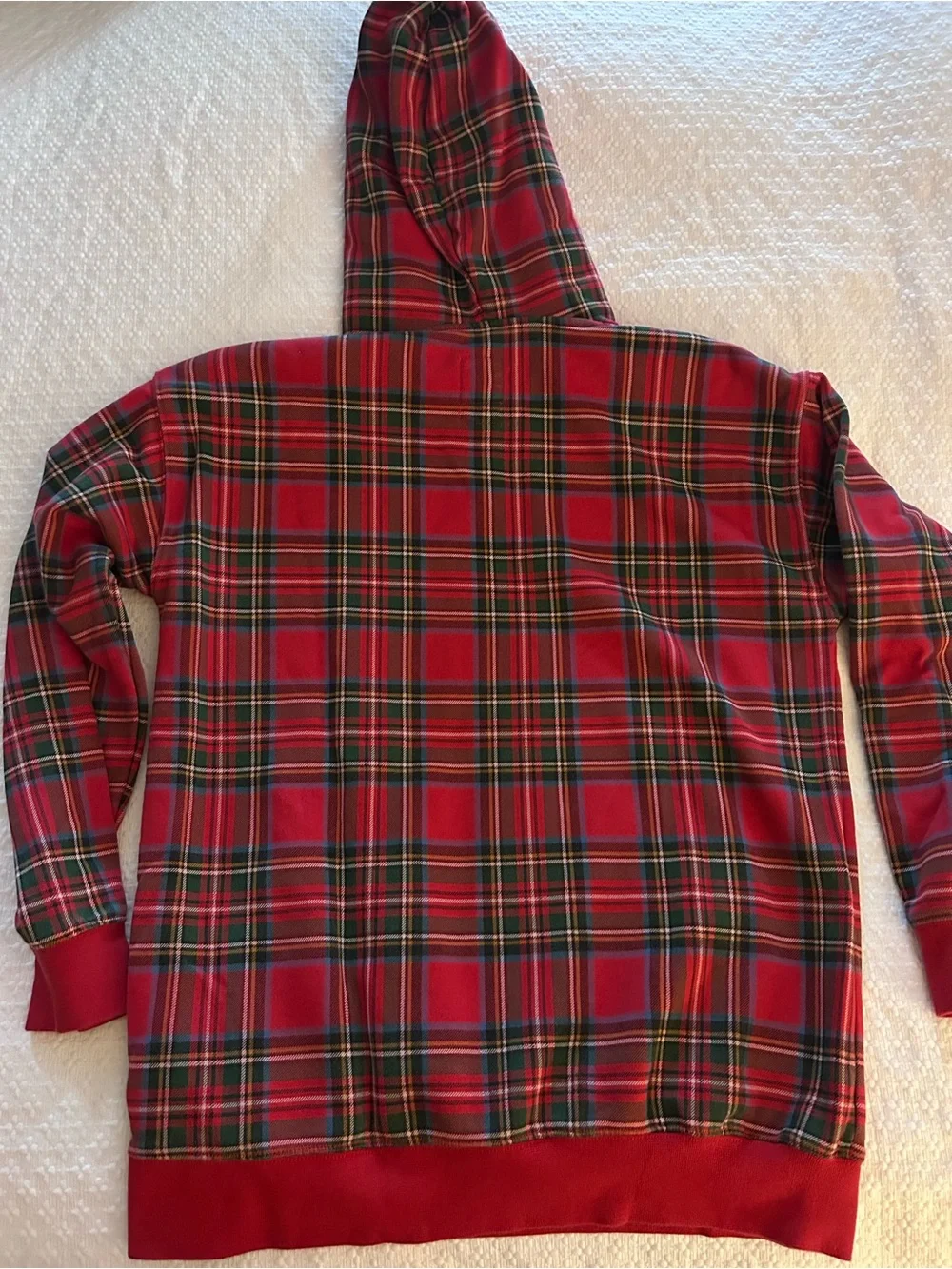 GAP Teen size 18-20 Red Plaid Hooded Sweatshirt